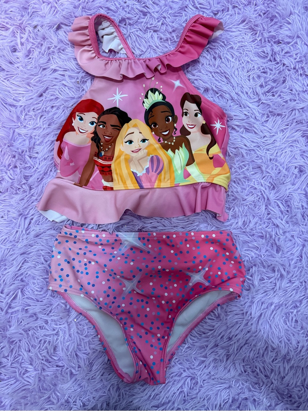 Disney Girls Pink Princesses Two-Piece Swim Set